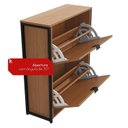 Ver imagem 5 de Sapateira Articulada com 2 Portas Canela/Preto Fosco