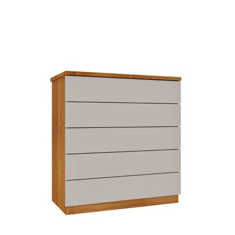 Cômoda Premium 5 Gavetas Tcil Cinamono Off White