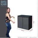 Ver imagem 5 de Gabinete Para Banheiro Preto Aço Umbu Tampo Vidro Com Cuba Cuia Branca Cozimax