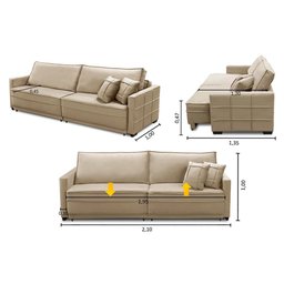 Sofá Cama Retrátil e Reclinável 2,10m com Molas Karina Veludo Bege Rover & Beato - 7