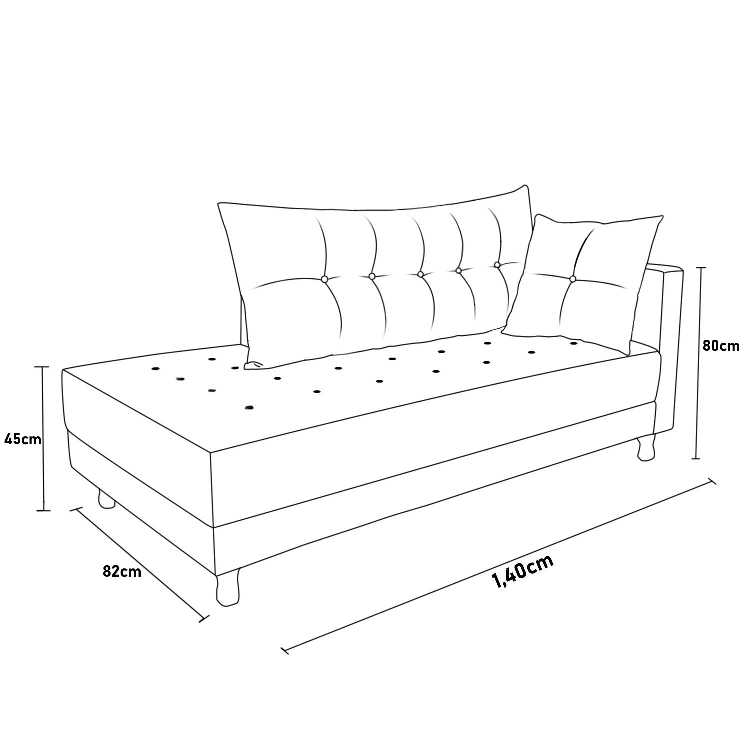 Recamier Charmy 1,40m Suede Vinho - Malessa Decor - 3