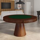 Ver imagem 1 de Mesa de Jogos Carteado 6 Lugares Bellagio com Gavetas e Tampo Reversível Base Cone com Tecido Imbuia