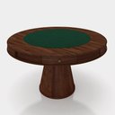 Ver mais imagens de Mesa de Jogos Carteado 6 Lugares Bellagio com Gavetas e Tampo Reversível Base Cone com Tecido Imbuia