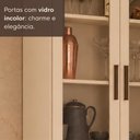 Ver imagem 2 de Cristaleira Armário Aéreo com 2 Portas de Vidro 70cm Milano Multimóveis MP2332 Vanilla/Incolor