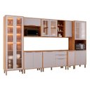 Ver imagem 2 de Cozinha Modulada 8 Peças Brilhante 1 Cristaleira 3 Balcões 3 Armários Aéreo 1 Torre Cinamomo/Platina