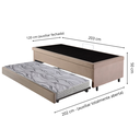 Ver imagem 3 de Bicama Box com Baú Viúvo 120x203 com Colchão Auxiliar Suede Bege