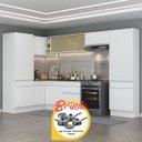 Ver imagem 1 de Armário Cozinha Completa Canto Veneza Mp2090 Multimóveis Branco + Brinde Jogo de Panelas Tramontina