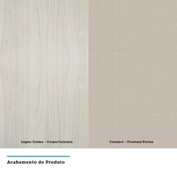 Guarda Roupa Solteiro de Canto com Escrivaninha 6 Portas 7 Gavetas Legno Crema Connect Prime Luciane - 6