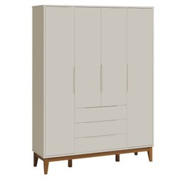 Quarto de Bebê Elfe com Guarda-roupa 4 Portas, Cômoda com Porta e Berço Minicama Noah Areia Fosco Re - 2