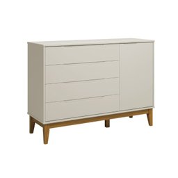 Quarto de Bebê Elfe com Guarda-roupa 4 Portas, Cômoda com Porta e Berço Minicama Noah Areia Fosco Re - 4