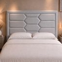 Ver imagem 1 de Cabeceira Cama Box Casal Kauai Estofada Fixação no Box Madeira Maciça Off White Sallar Home