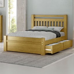 Cama Queen Size 2 Gavetas Orleans - 1,60m:imbuia - 1