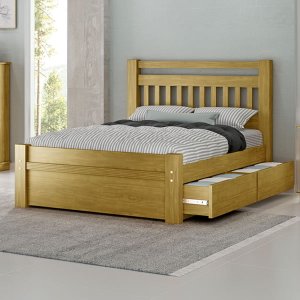 Cama Queen Size 2 Gavetas Orleans - 1,60m:imbuia