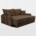 Ver imagem 1 de Sofá Baú sem Caixa Retrátil 2,00m Softgel Bonnie Boucle Marrom Cama Inbox