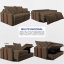 Ver imagem 5 de Sofá Baú sem Caixa Retrátil 2,00m Softgel Bonnie Boucle Marrom Cama Inbox