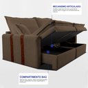 Ver imagem 6 de Sofá Baú sem Caixa Retrátil 2,00m Softgel Bonnie Boucle Marrom Cama Inbox
