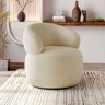 Poltrona Orgânica Atemporal Base Giratória Eloah Bouclé Italiano Bege - 1