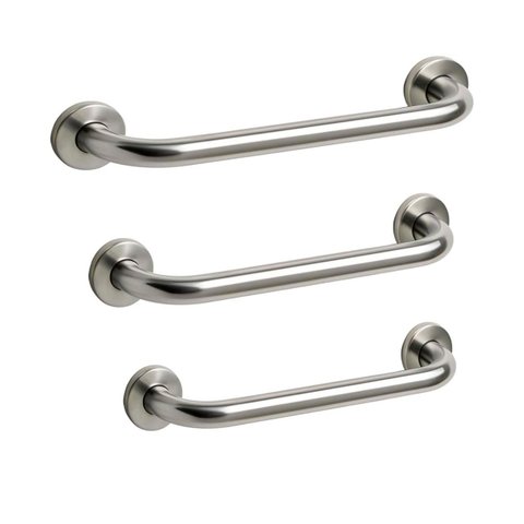 Kit de 3 Barras de Apoio 40, 60 e 80cm Aço Inoxidável Polido Barra de Apoio para Box Banheiro Idoso 