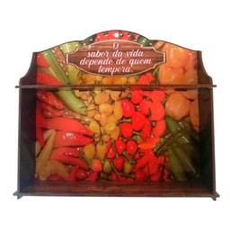 Porta Temperos de Parede Decor com 5 Tubetes - Sabor da Vida - 2