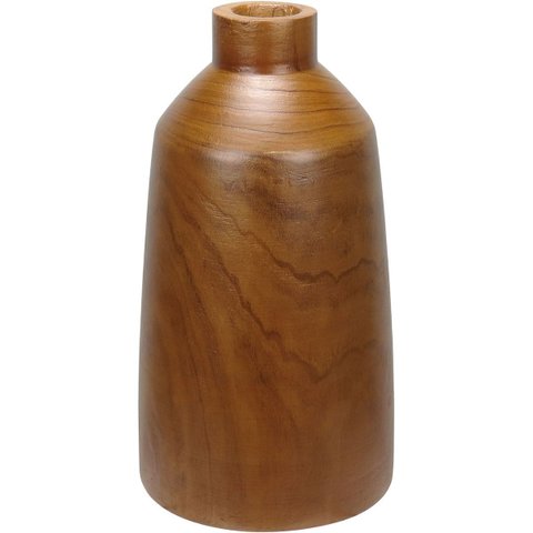 Vaso Decorativo de Madeira Natural 41x22,5x22,5cm Enfeite Sala Mesa Estante