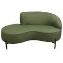 Ver imagem 6 de Sofá Curvo 02 Lugares 150cm Braço Esquerdo Thommy Pés Preto Linho Verde Claro - Casaepoltrona