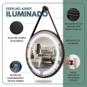 Ver imagem 3 de Espelho Redondo Adnet Iluminado Led com Alça 40cm Premium - Preto Alça Preta