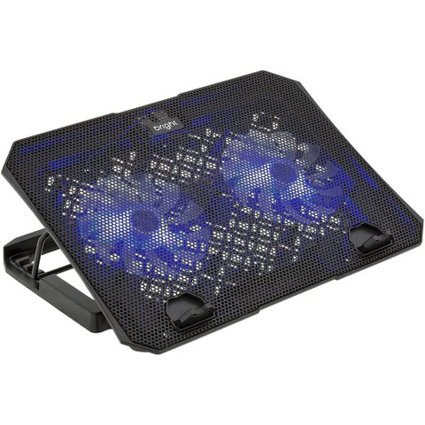 Suporte Gamer para Notebook, LED, 15.6, 2x FANS, HUB USB, Preto - BC001