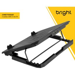 Suporte Gamer para Notebook, LED, 15.6, 2x FANS, HUB USB, Preto - BC001 - 2