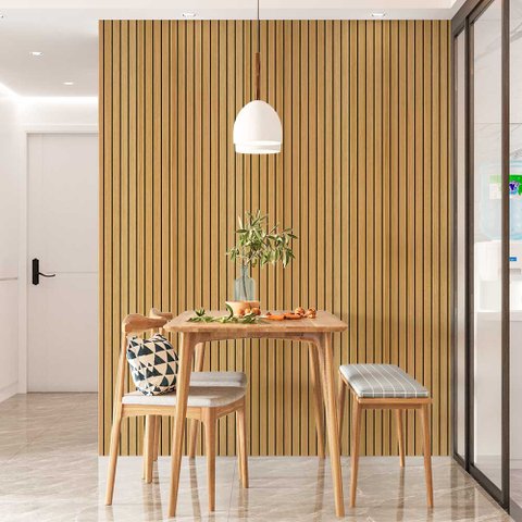 Papel de Parede Madeira Ripada Marrom Clara 59x300cm