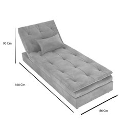 Sofá Chaise Super Confortável para Sala de Estar - Suede:capuccino - 2