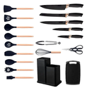Ver imagem 1 de Jogo de Talheres Utensílios Kit Facas 19 Peças com Tabua