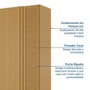 Ver imagem 6 de Guarda Roupa Planejado Canto Linear Porta Ripada Samambaia CabeCasa MadeiraOriginals Marrom/Carvalho