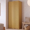 Ver imagem 1 de Guarda Roupa Planejado Canto Linear Porta Ripada Samambaia CabeCasa MadeiraOriginals Marrom/Carvalho