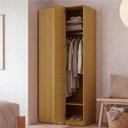Ver imagem 2 de Guarda Roupa Planejado Canto Linear Porta Ripada Samambaia CabeCasa MadeiraOriginals Marrom/Carvalho