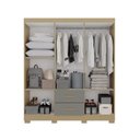 Ver imagem 5 de Guarda-Roupa Casal com 6 Portas e 2 Gavetas 150cm Multimóveis Crsal-GRP129 - Madeirado/Cinza