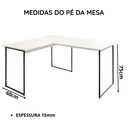 Ver imagem 4 de Mesa em L para Home Office Industrial Max 150x150 cm - Branco