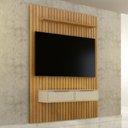 Ver imagem 1 de Painel para Tv até 55 Polegadas Vitória 2 Portas Ripado 100% Mdf Cinamomo/off White - Valdemóveis