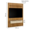 Ver imagem 3 de Painel para Tv até 55 Polegadas Vitória 2 Portas Ripado 100% Mdf Cinamomo/off White - Valdemóveis