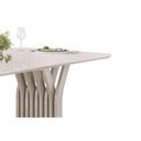 Ver imagem 6 de Mesa de Sala Jantar Yara C/ Tampo Madeirado C/ Vidro Redondo 180x100cm Off White/off White - Dj Mó