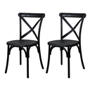 Ver imagem 1 de Kit 2 Cadeiras Paris Katrina Cross Empilhável Seat&co Preto Assento Preto Liso