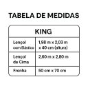 Ver imagem 4 de Jogo de Lençol King 4 Peças 400 Fios Algodão Bella Enxovais Cinza