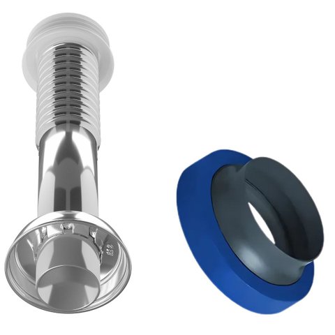 Conjunto Tubo de Ligação 25cm para Bacia Sanitária Cromado +anel de Vedação para Vaso Sanitário