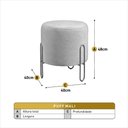 Ver imagem 3 de Conjunto - 2 Puffs Banqueta Mali Luxo Base Metálica Bronze Veludo Bege Claro