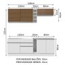 Armário de Cozinha Completa 220cm Branco/Branco/Rustic Parma Madesa 03 - 4