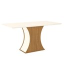 Ver imagem 1 de Mesa de Jantar Luiza 160 Cm Canto Reto com Vidro Nature Off White – Henn