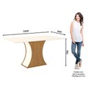 Ver imagem 2 de Mesa de Jantar Luiza 160 Cm Canto Reto com Vidro Nature Off White – Henn
