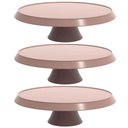 Ver imagem 1 de Kit 3 Bases Porta Bolos Tortas Doces 28cm com Pedestal Bubble Crippa Boleiras Cor Amêndoa