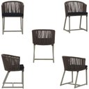 Ver imagem 5 de Mesa com 6 Cadeiras de Jantar Roma 120cm e Noronha em Alumínio Fendi Corda Náutica Estofado 12 Trama