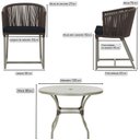 Ver imagem 2 de Mesa com 6 Cadeiras de Jantar Roma 120cm e Noronha em Alumínio Fendi Corda Náutica Estofado 12 Trama
