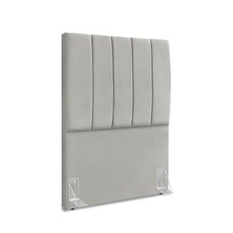 Cabeceira Estofada Solteiro Carla 90cm Suede Cinza Claro - 2